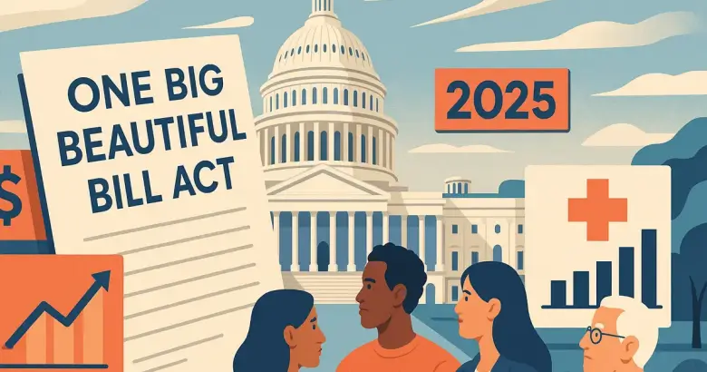Illustration of diverse people discussing the 2023 Inflation Reduction Act near the Capitol.